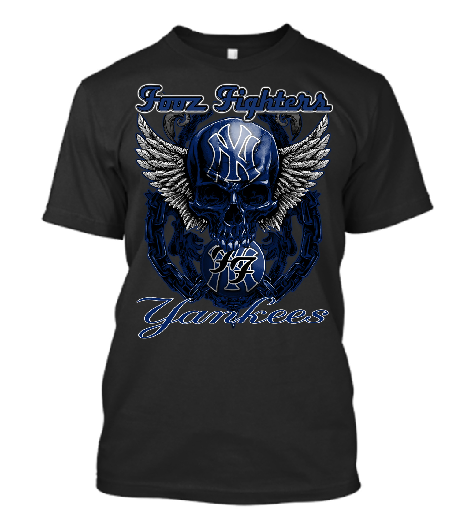 Fuzz Fighters New York Yankees Skull Wings T-Shirt