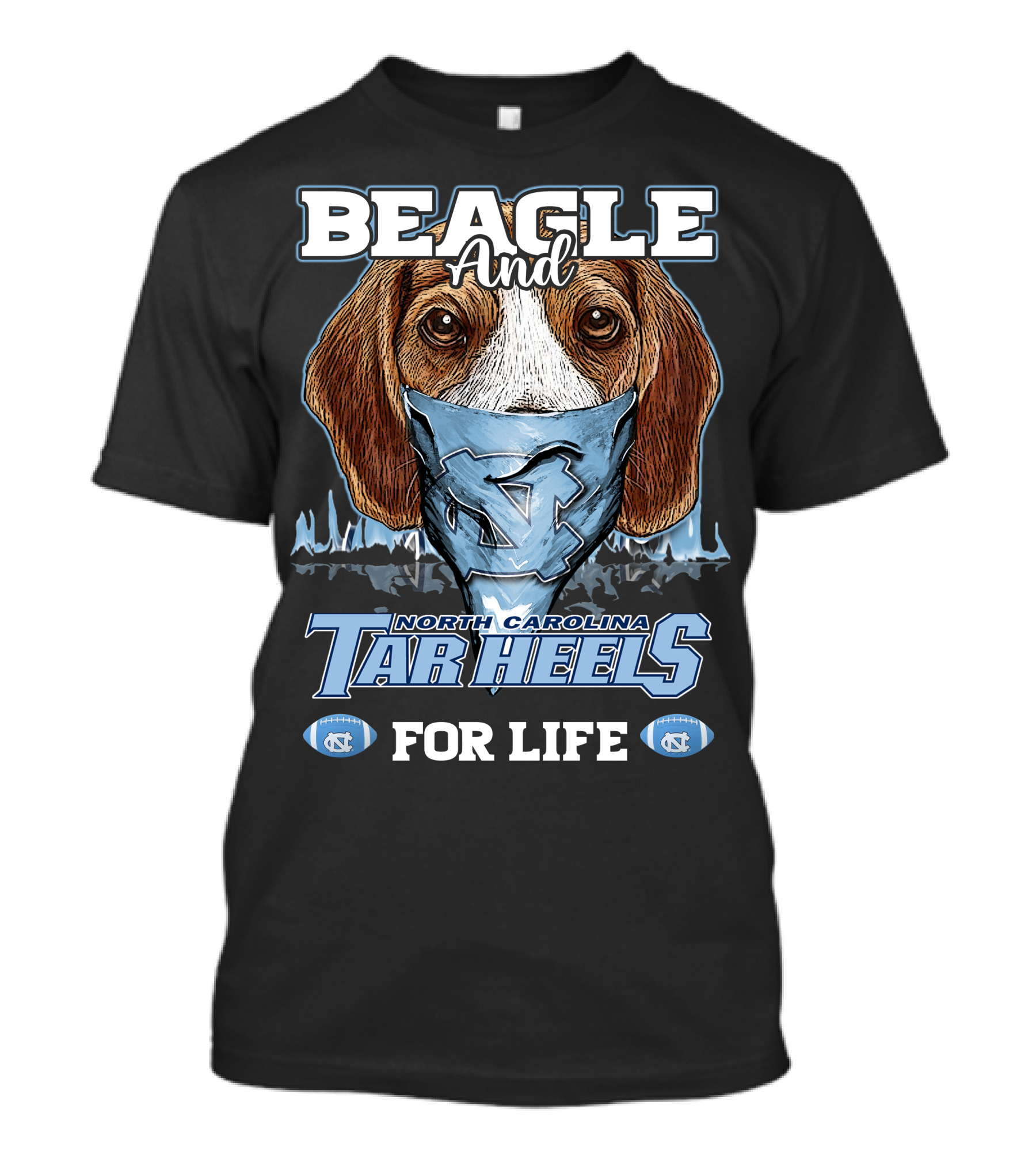 Beagle And North Carolina Tar Heels For Life T-Shirt
