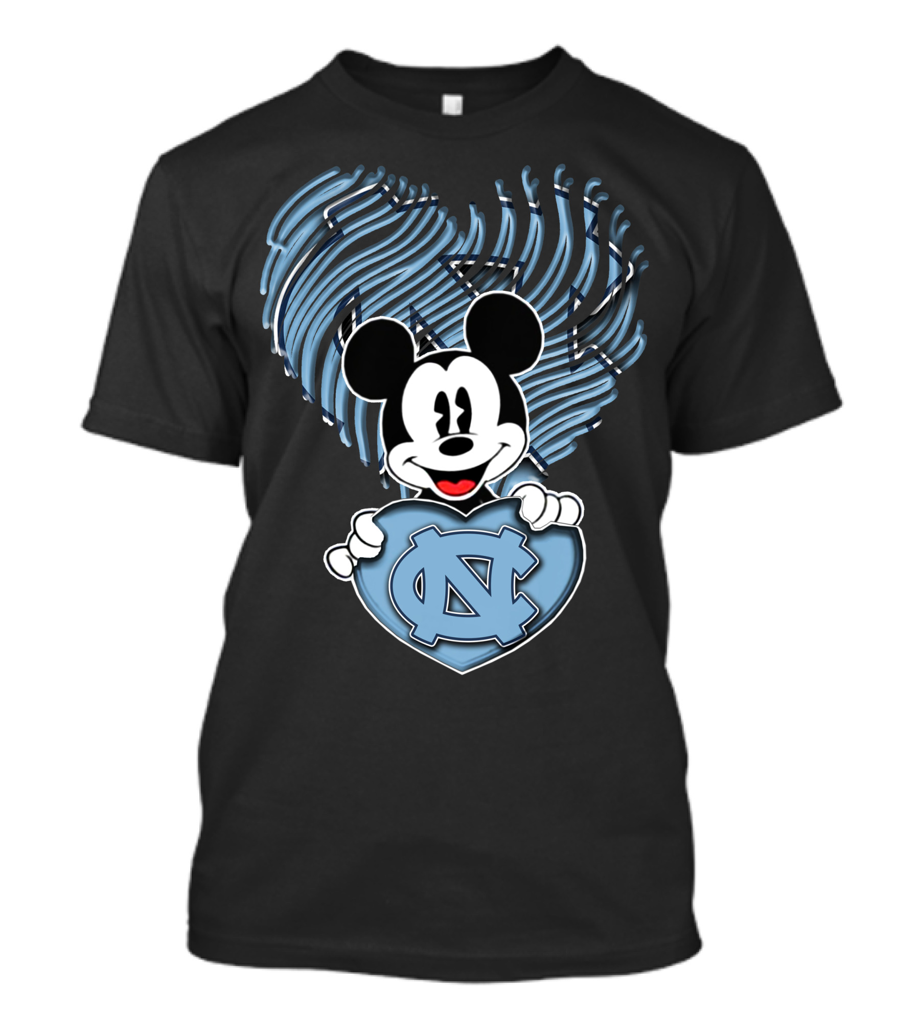 Mick Mouse North Carolina Tar Heels Heart T-Shirt