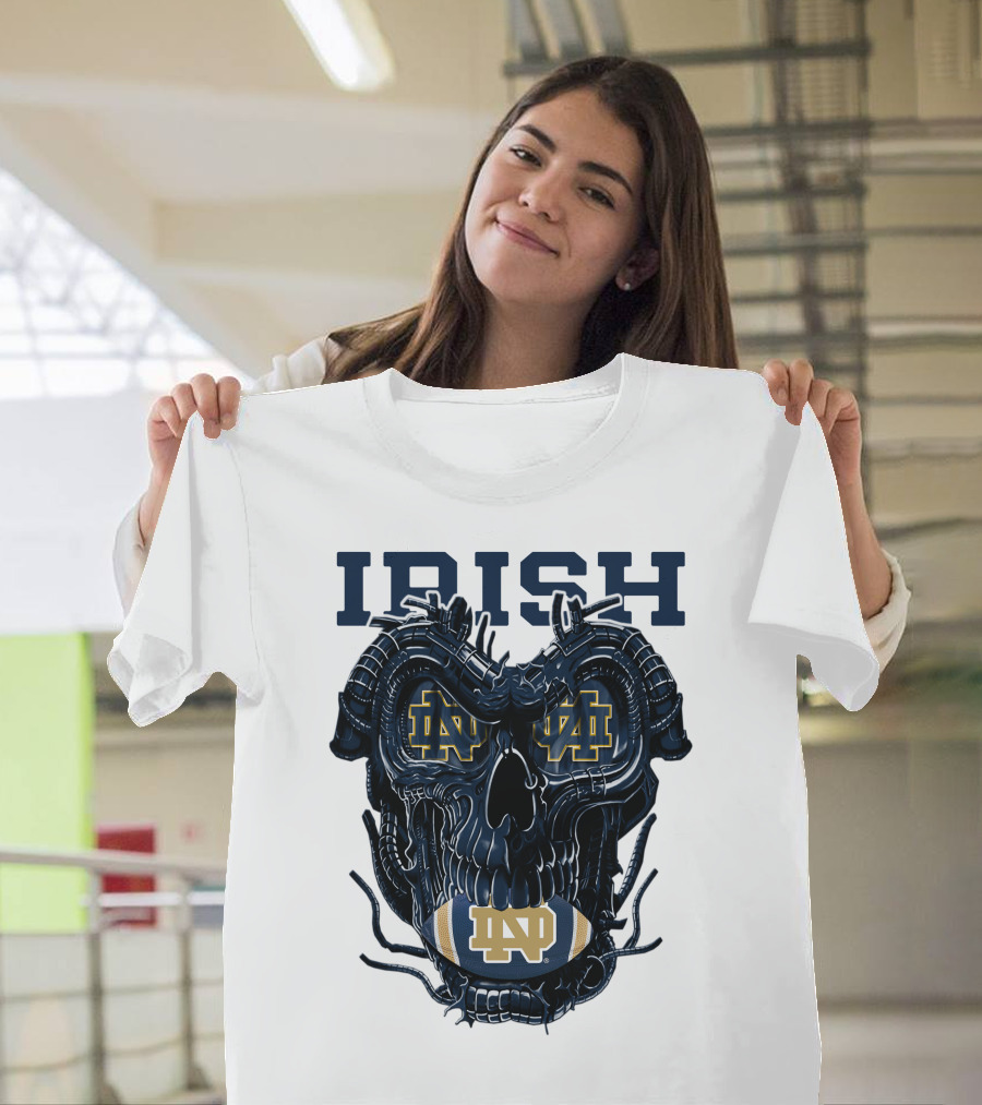 Dragonskull Notre Dame Irish ND Football Skull T-Shirt