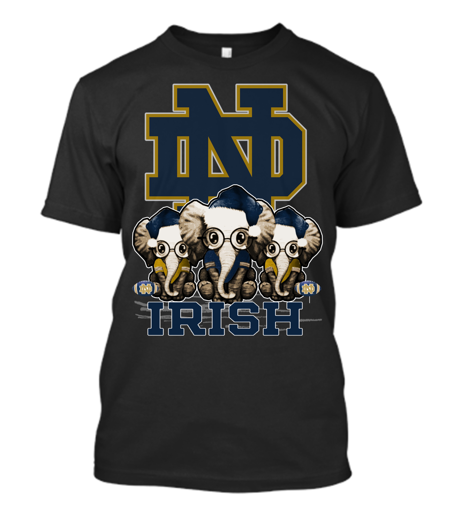 ND Elephants Irish Xmas Notre Dame Fighting Irish T-Shirt