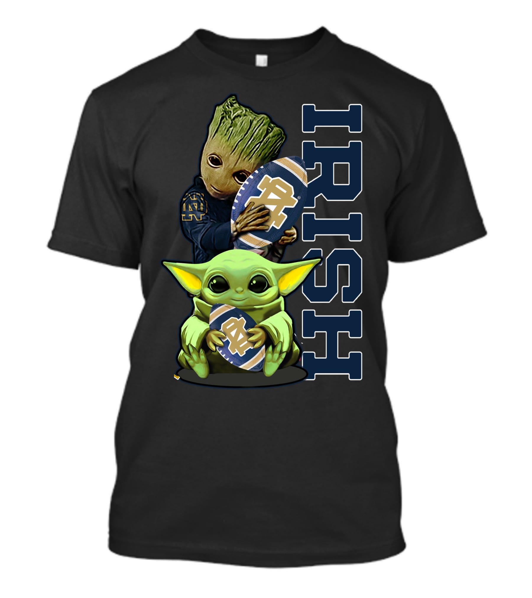 Grzd Notre Dame Fighting Irish Groot And Baby Yoda IRISH T-Shirt