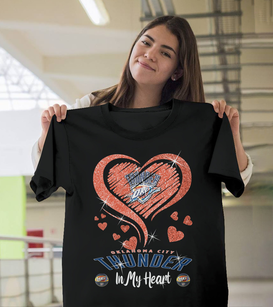 Oklahoma City Thunder Sparkling Heart In My Heart T-Shirt