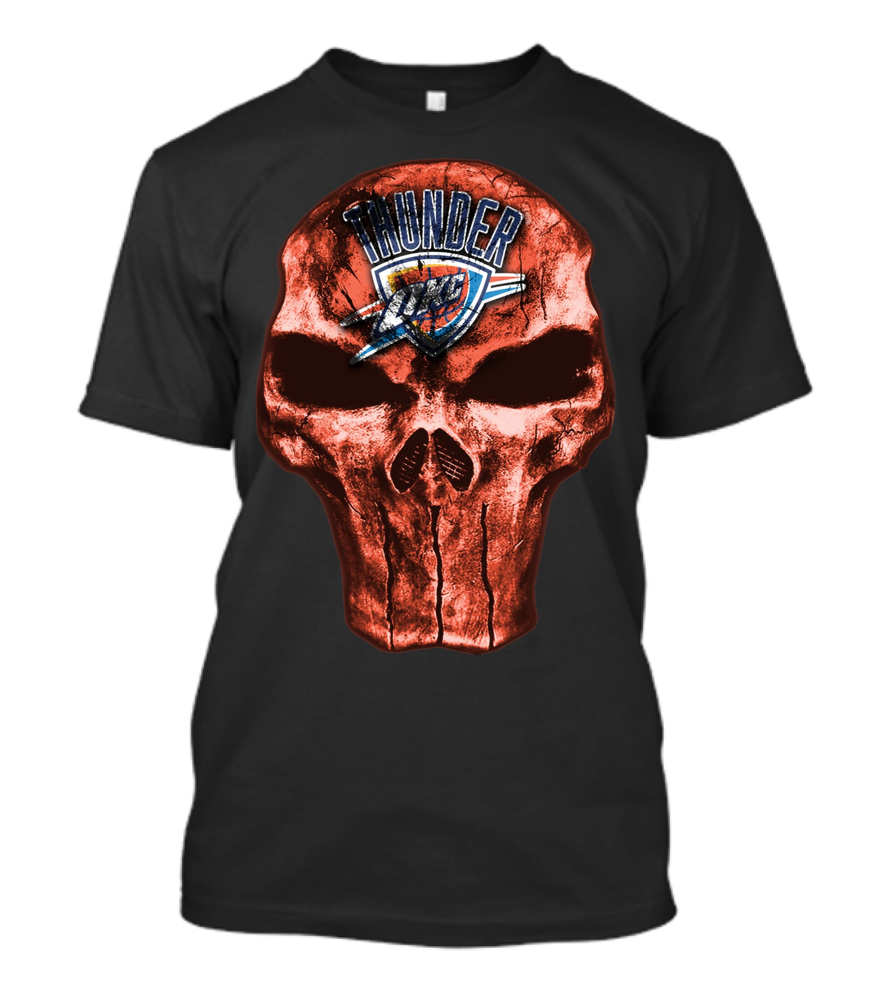 Skull Oklahoma City Thunder Logo Thunder T-Shirt