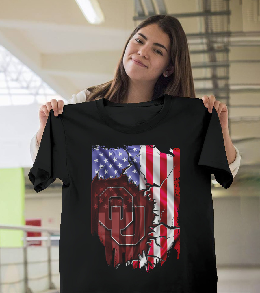 American Flag Oklahoma Sooners OU T-Shirt
