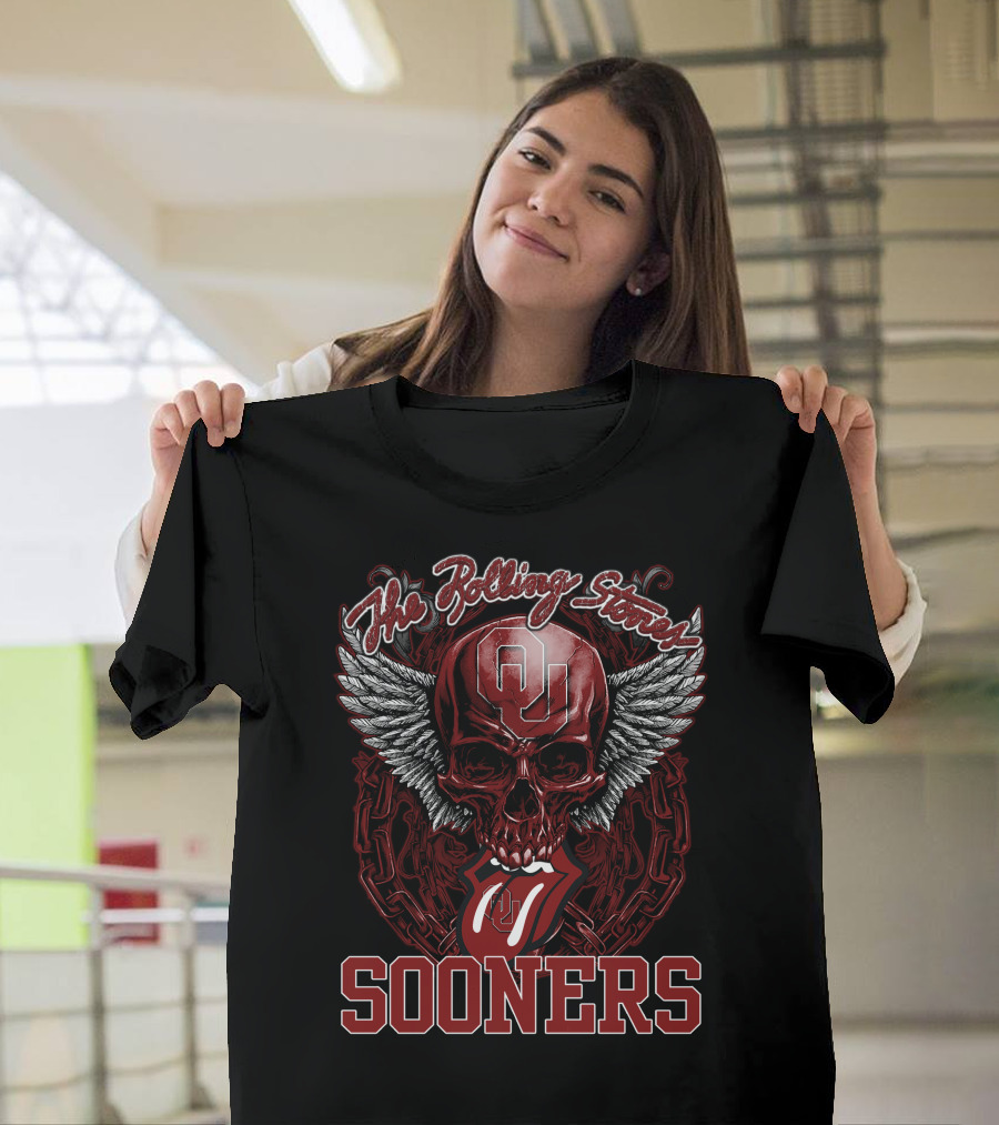 The Rolling Stones Ou Sooners Skull Wings T-Shirt