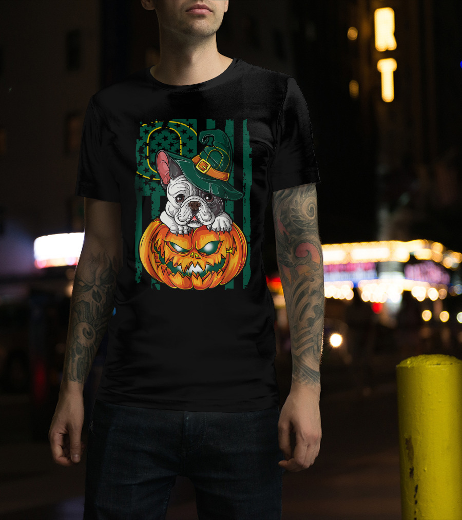 Hlw Bulldog Oregon Ducks Halloween Pumpkin Wizard Hat T-Shirt