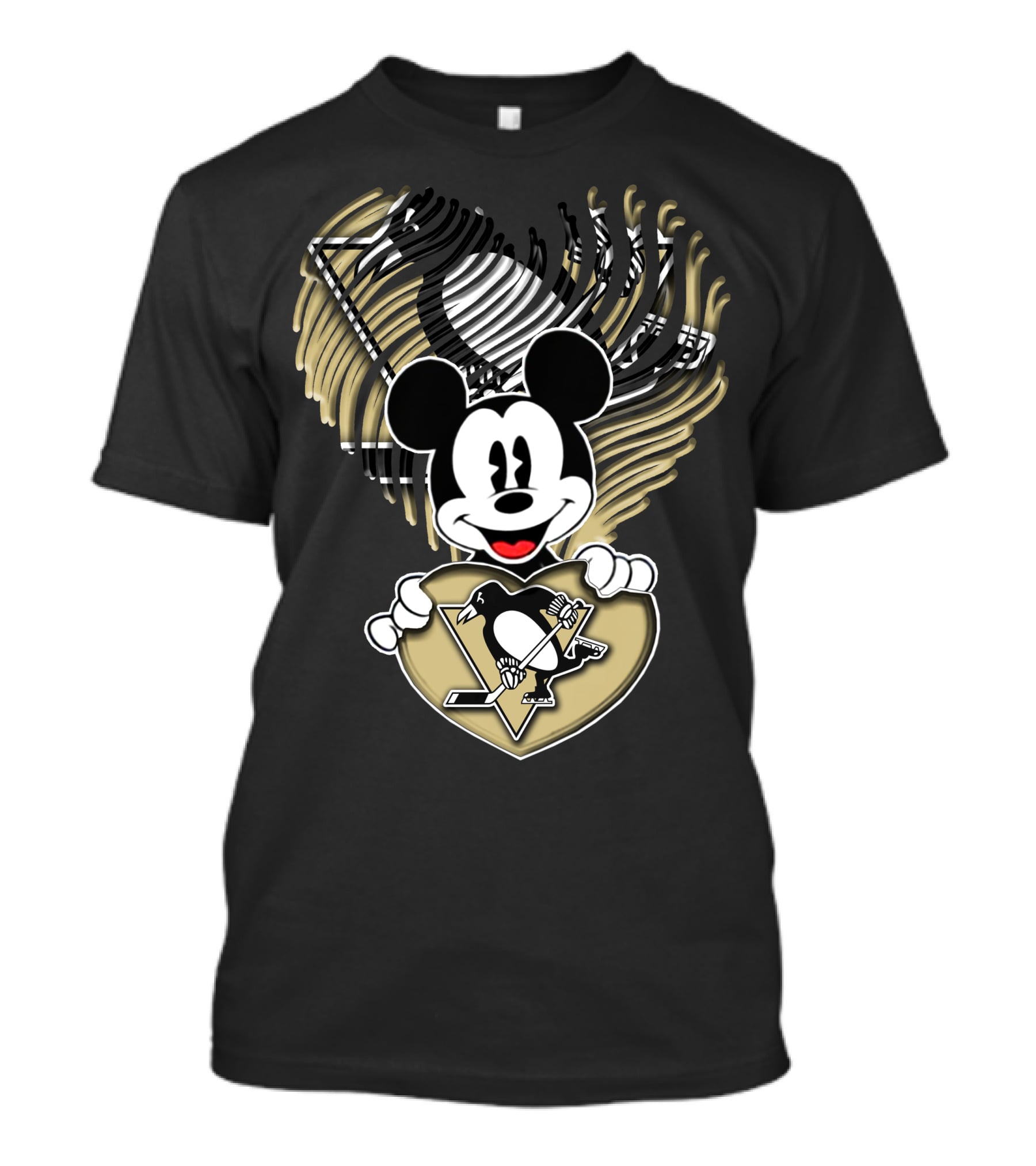 Mick Penguins Hockey Heart T-Shirt