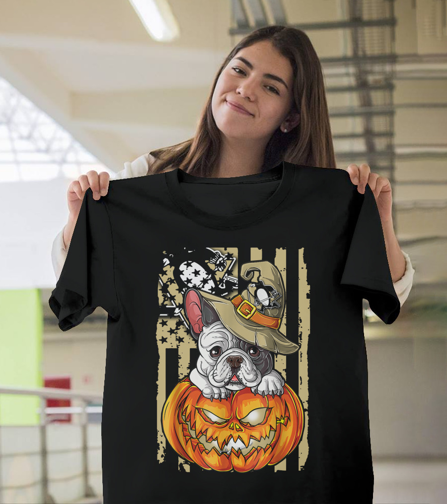 Hlw Bulldog Pumpkin Pittsburgh Penguins Halloween T-Shirt