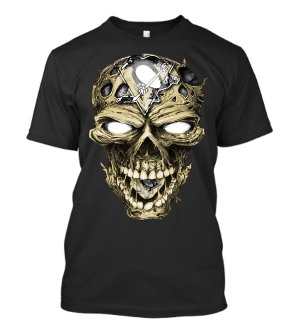Pittsburgh Penguins Skull With Team T-Shirt