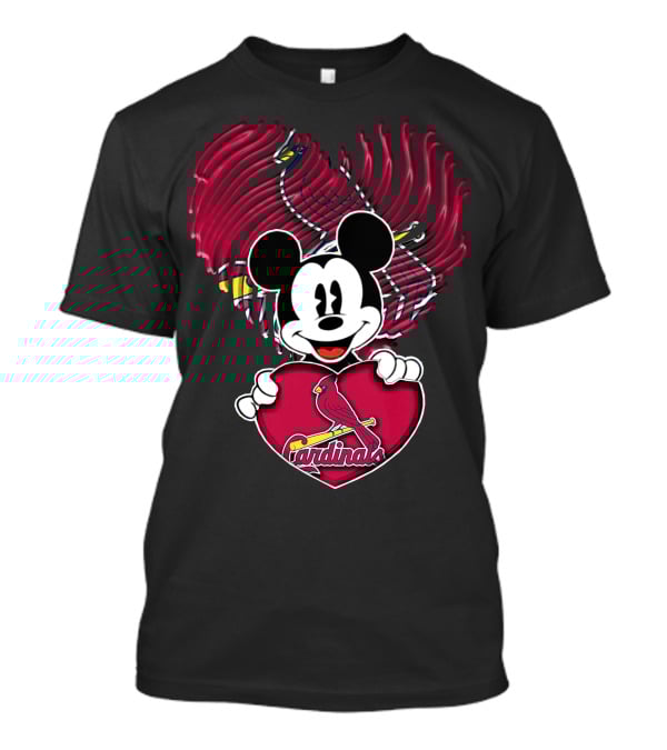 Mickey Mouse St. Louis Cardinals Heart T-Shirt