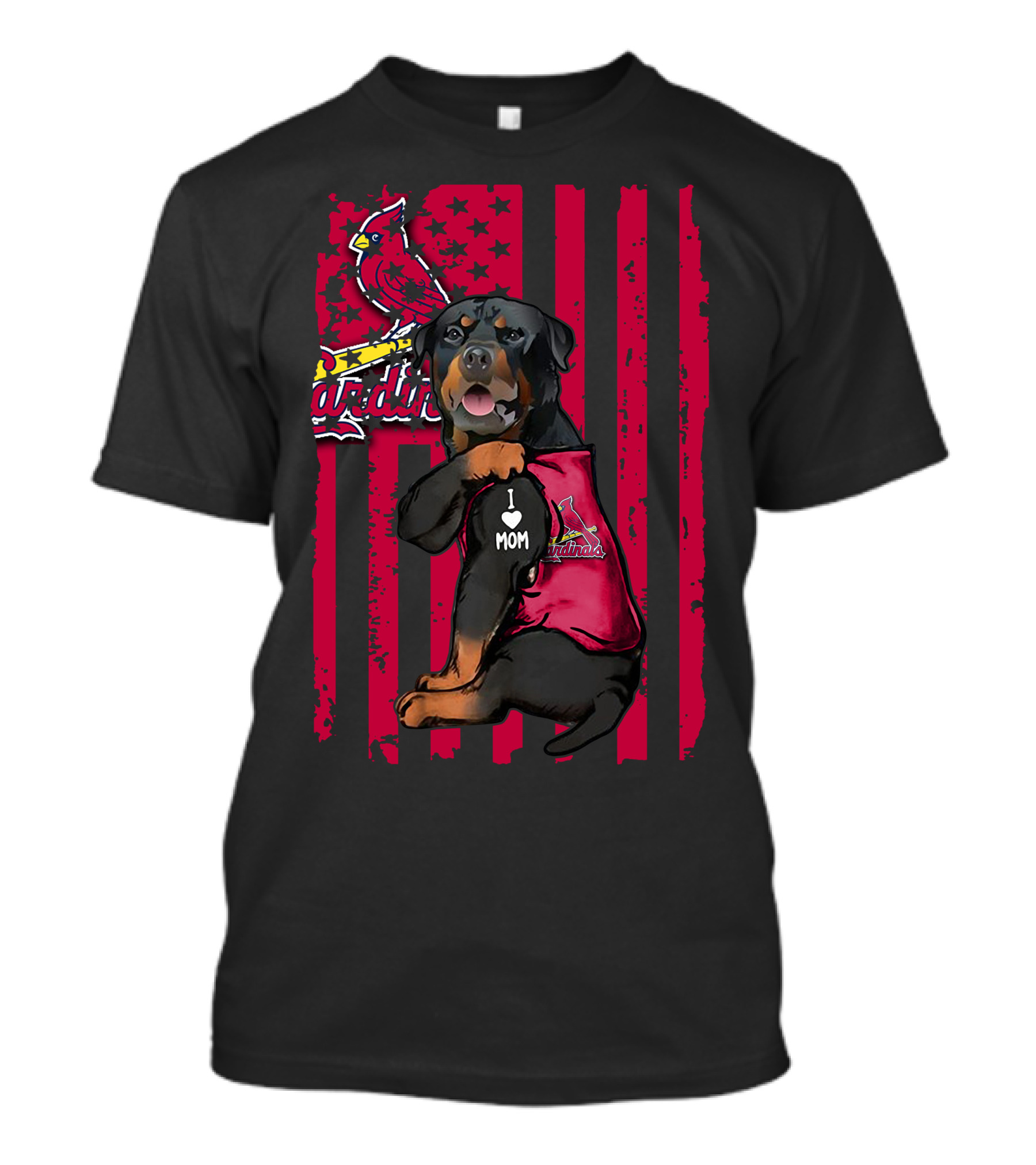 Rottweiler I Love Mom St. Louis Cardinals T-Shirt