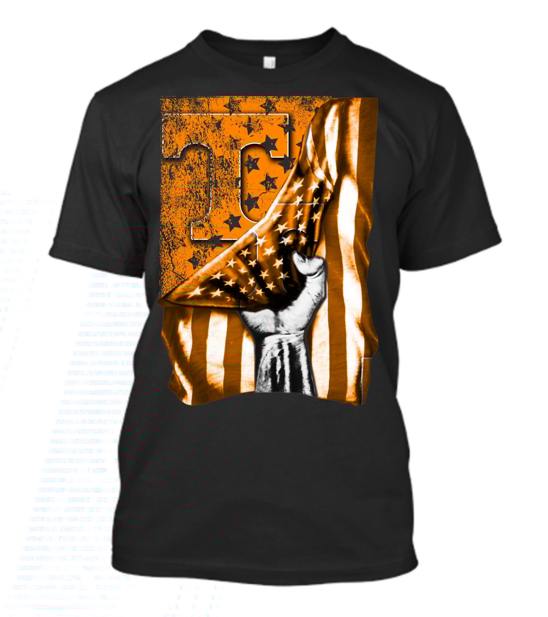 Tennessee Volunteers Flag Grunge Stars Stripes Fist Orange T T-Shirt