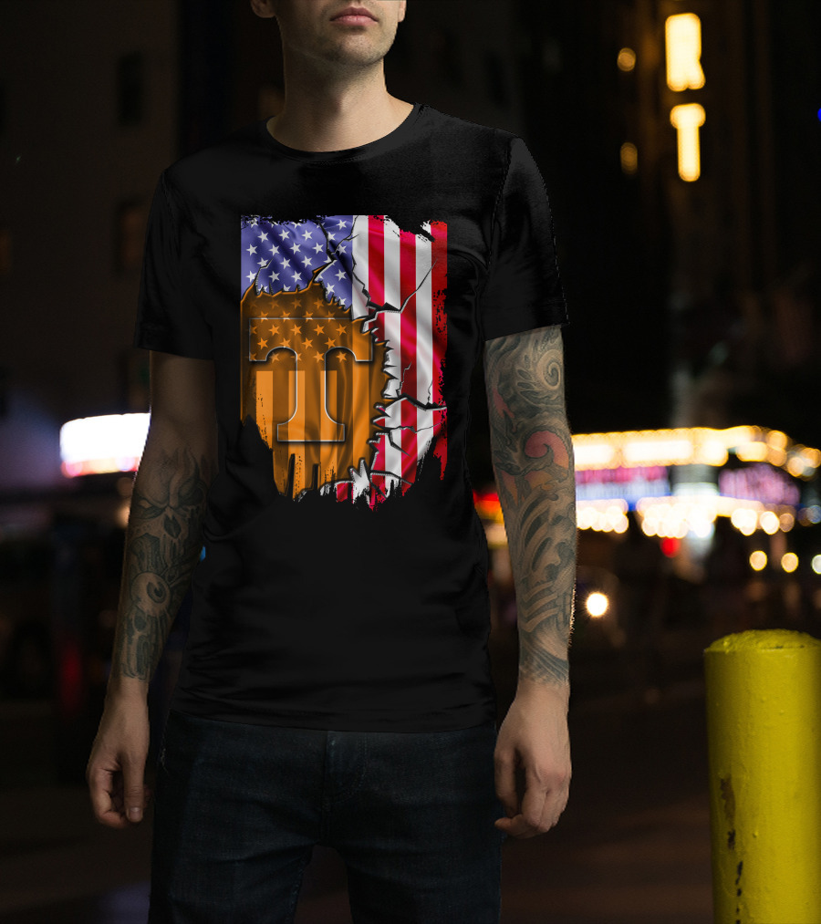 American Flag Tennessee Volunteers T T-Shirt