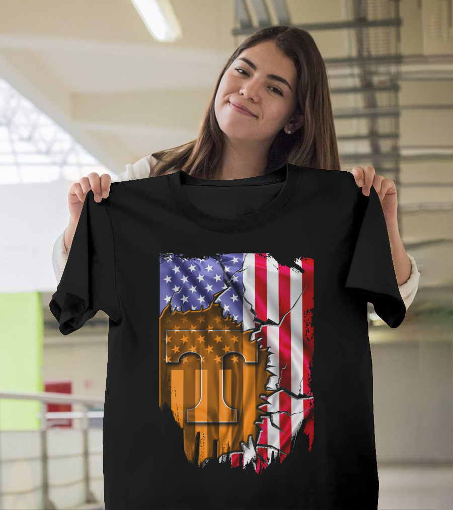 American Flag Tennessee Volunteers T T-Shirt
