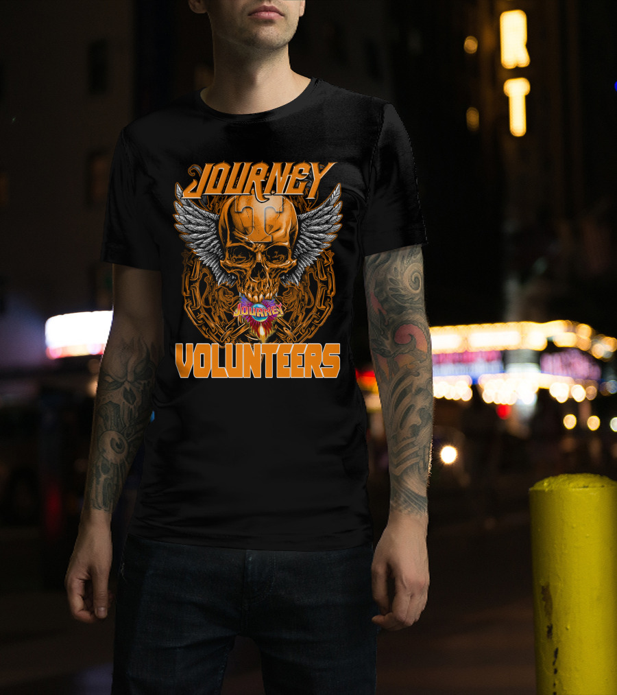 Journey Volunteers Winged Skull Chain Flame T-Shirt