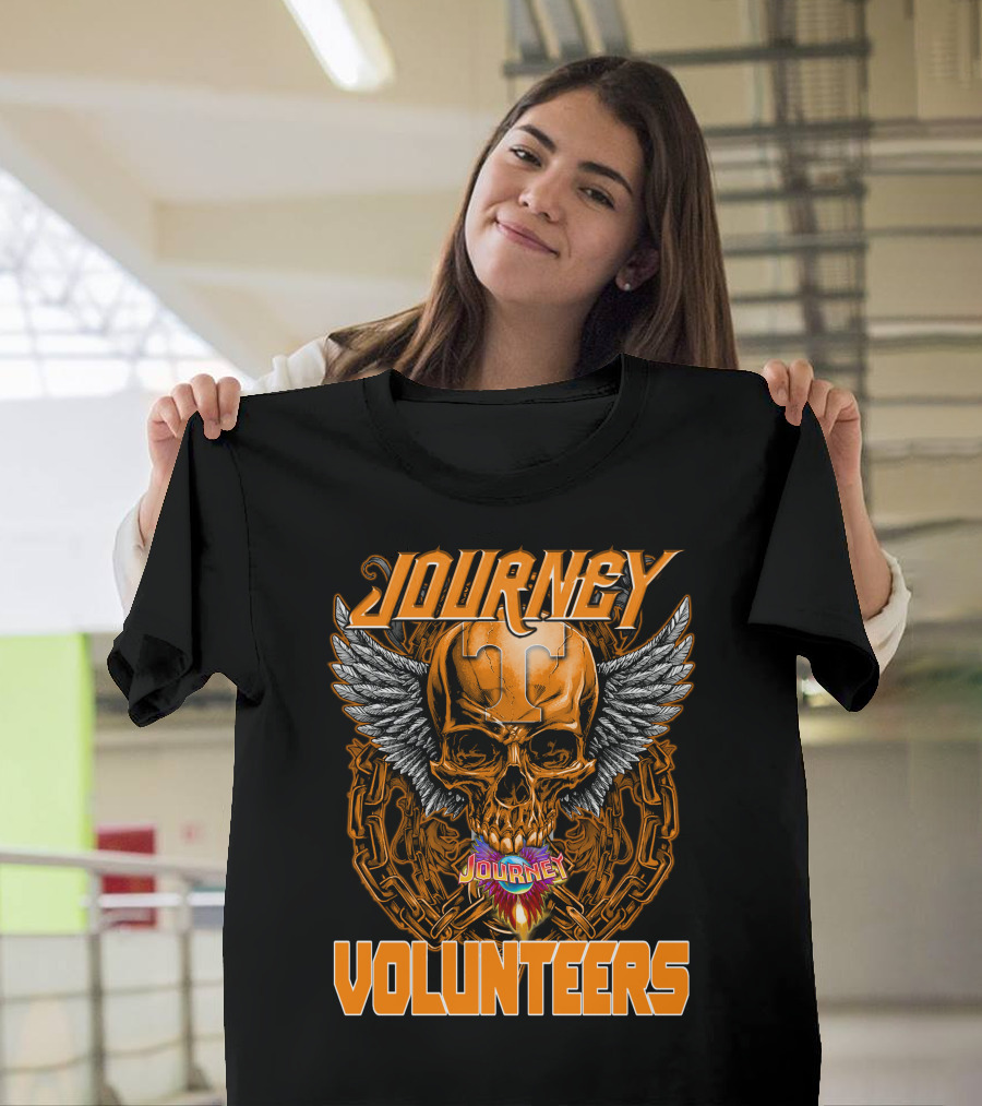 Journey Volunteers Winged Skull Chain Flame T-Shirt