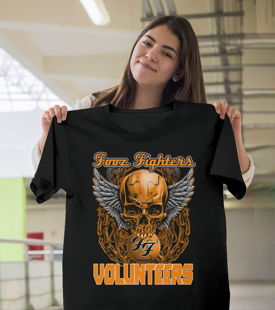 Fooz Fighters Volunteers Tennessee Skull Wings T-Shirt