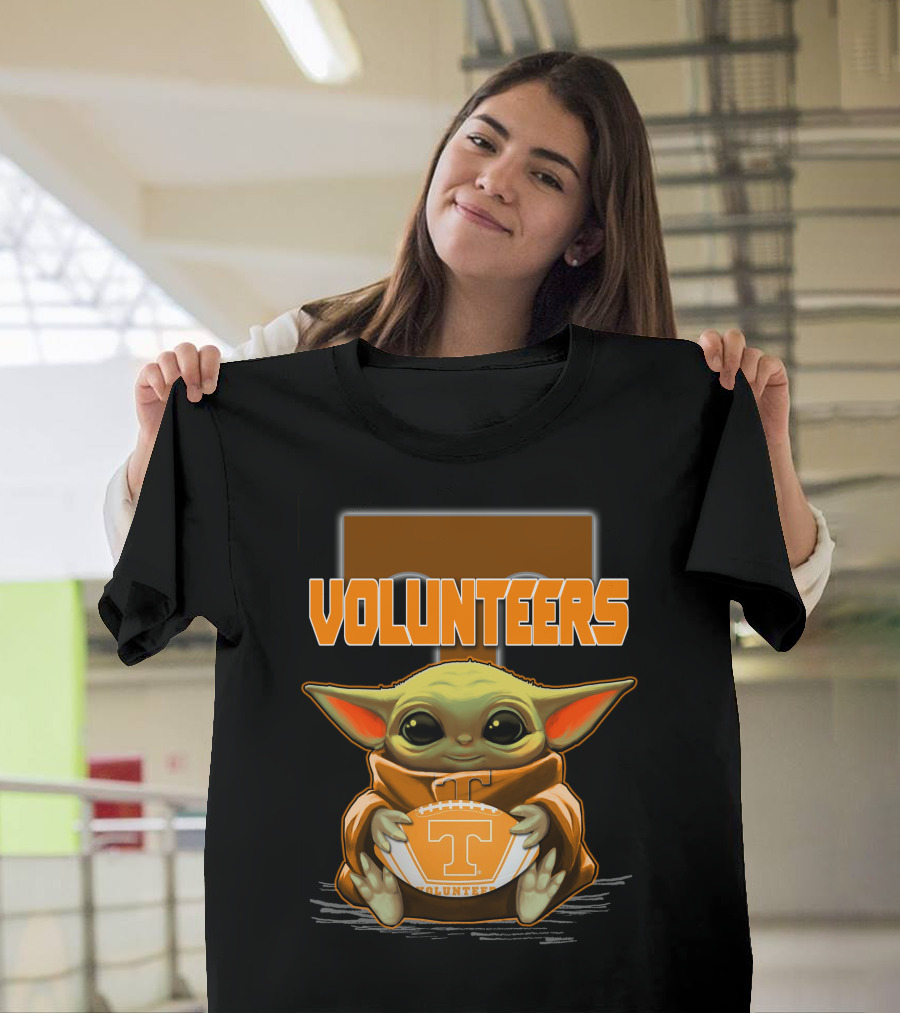 Baby Yoda Tennessee Volunteers Football T-Shirt