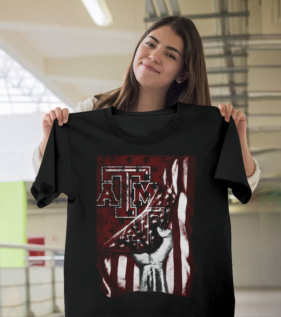 Texas A&M Aggies American Flag T-Shirt