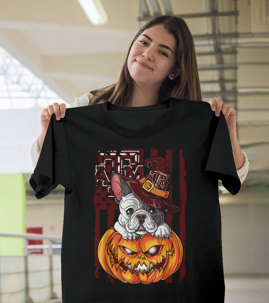 Hlw Bulldog Texas A&M Aggies Halloween Pumpkin Hat T-Shirt