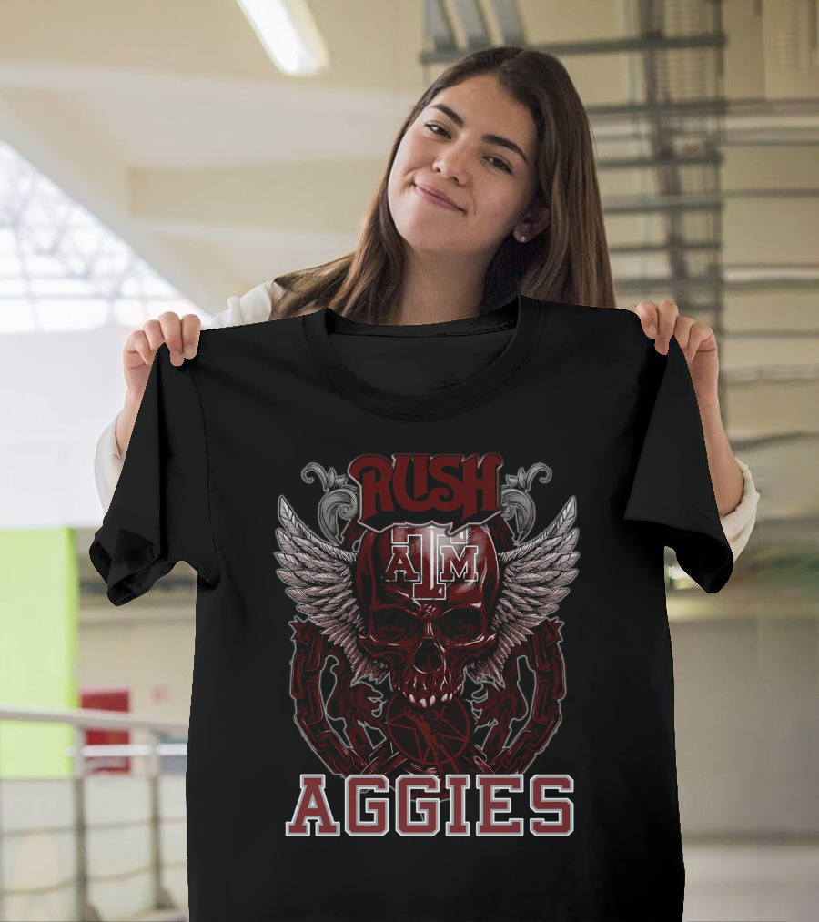 Rush Texas A&M Aggies Skull Wings T-Shirt