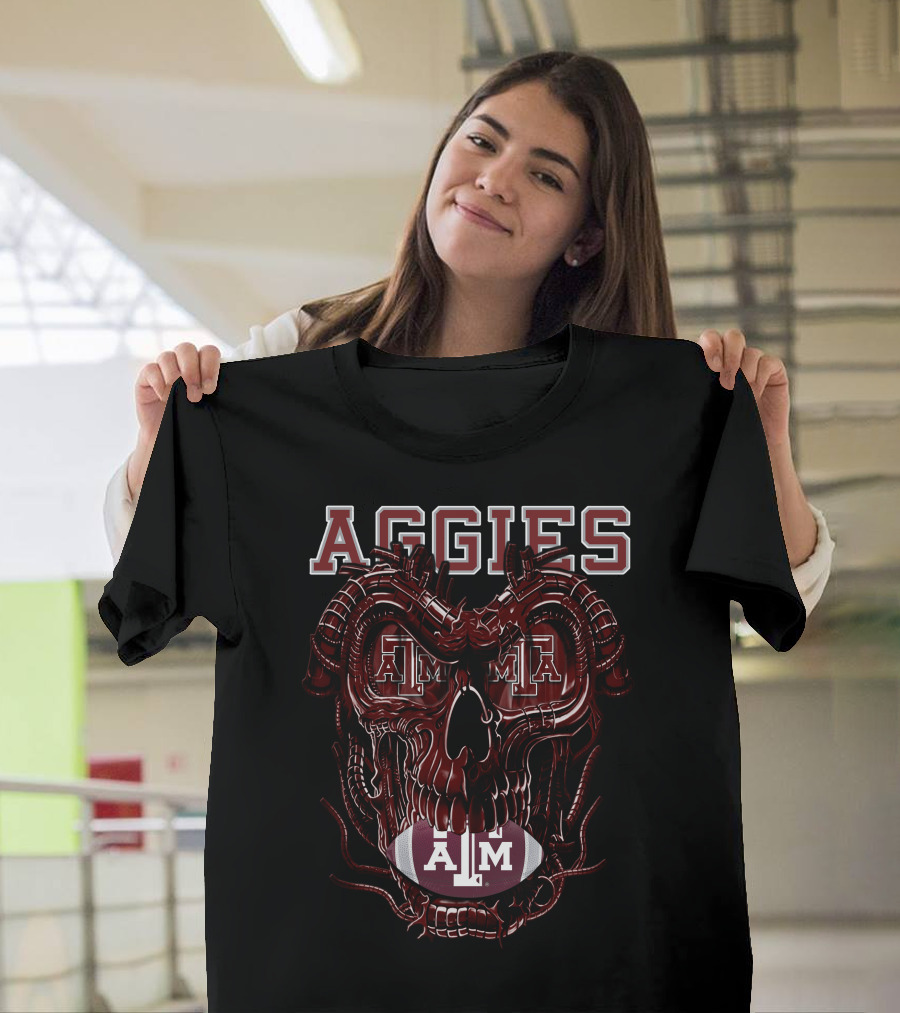 Aggies Dragonskull Texas A&M Football T-Shirt