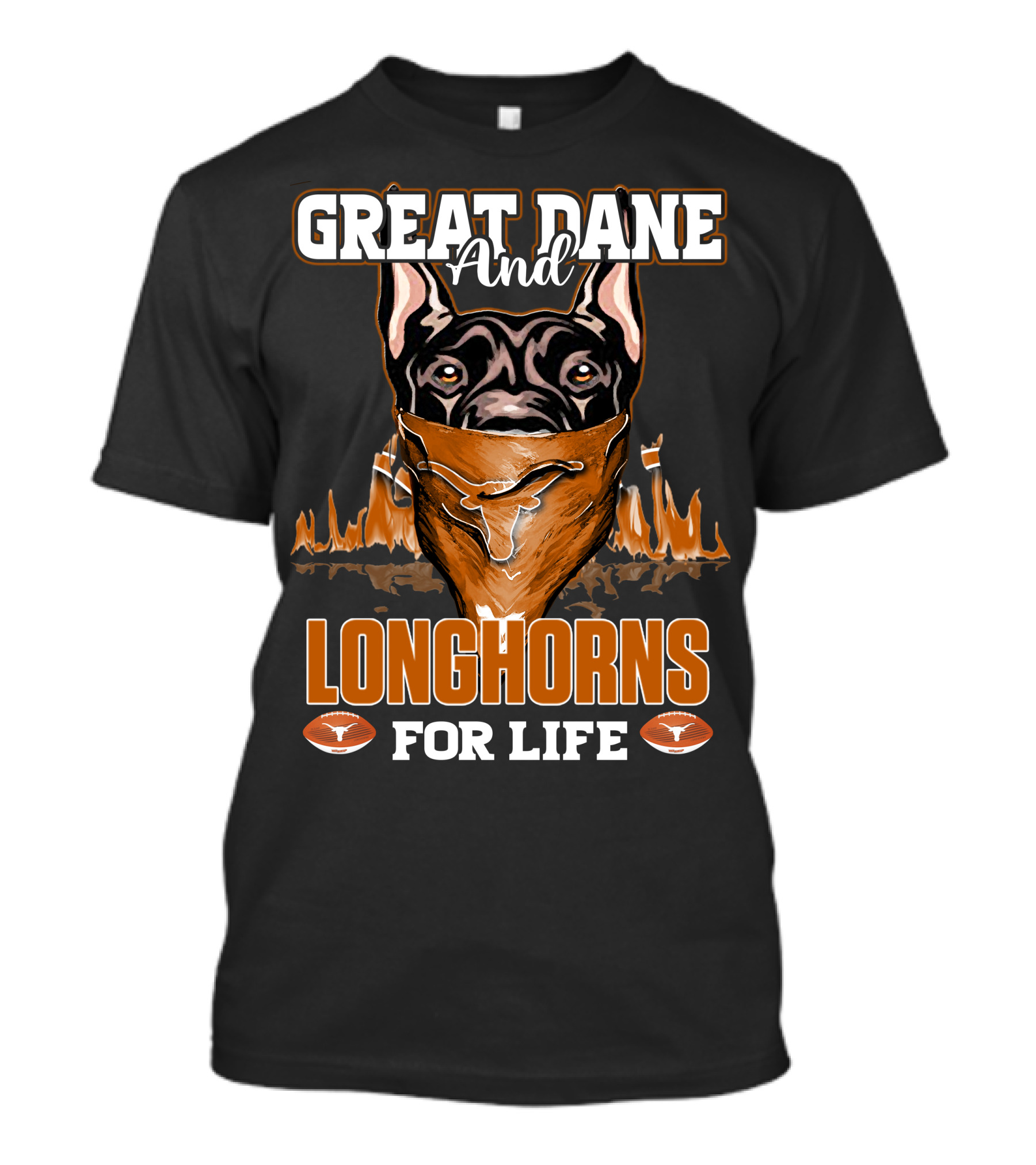 Great Dane And Longhorns For Life T-Shirt