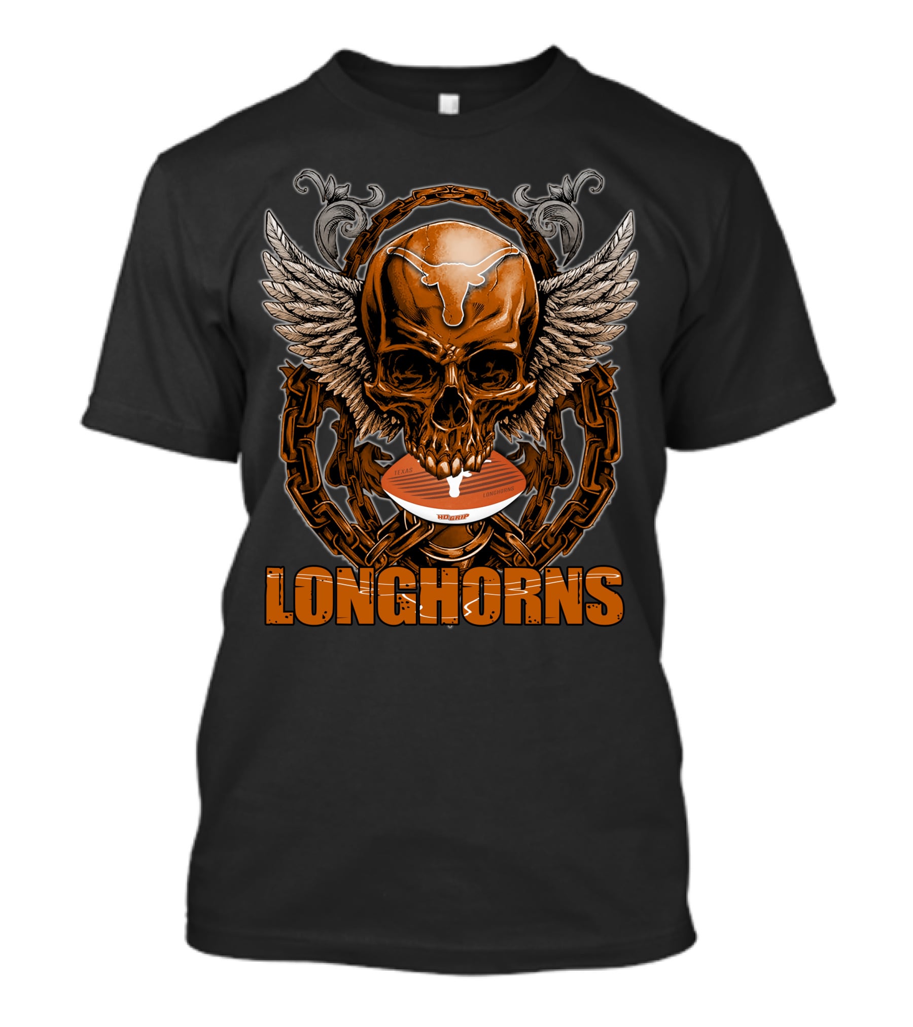 Longhorns Skull Football Wings Texas Longhorns T-Shirt