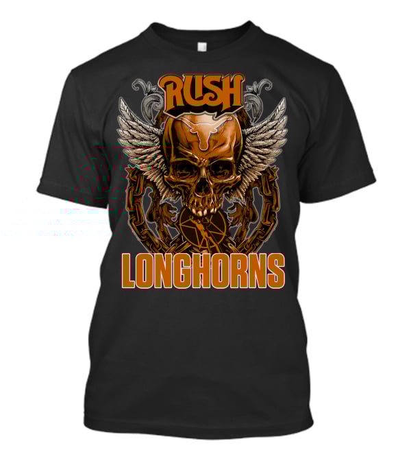 Rush Texas Longhorns Skull Wings Chains T-Shirt