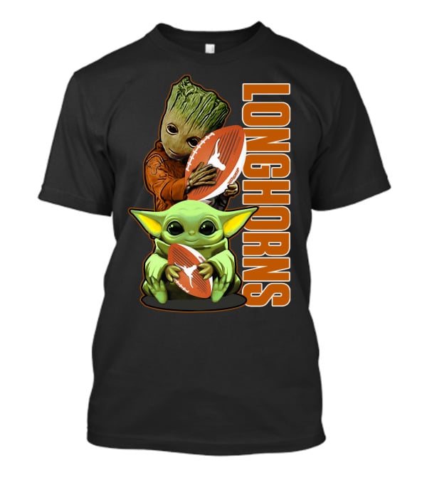 Grzd Texas Longhorns Football Grogu Groot T-Shirt