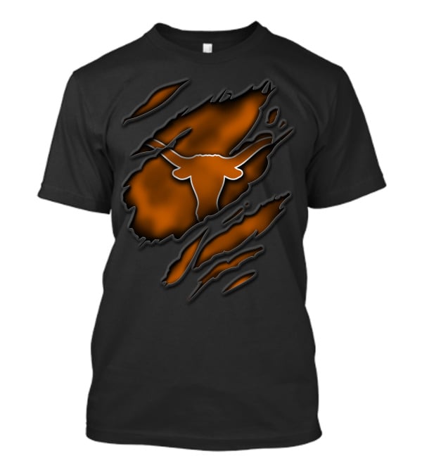 Torn Texas Longhorns Rip Claw Marks T-Shirt