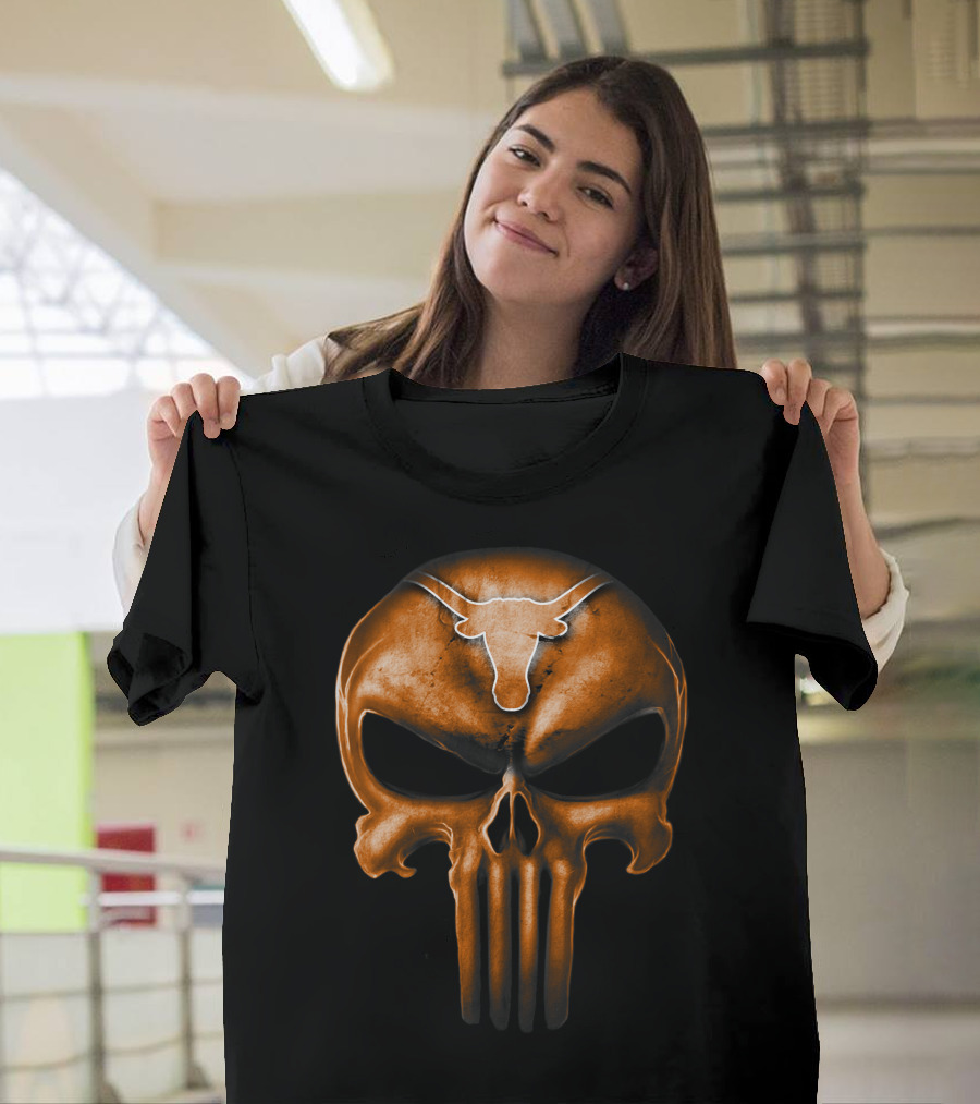 Texas Longhorns Punisher Skull T-Shirt