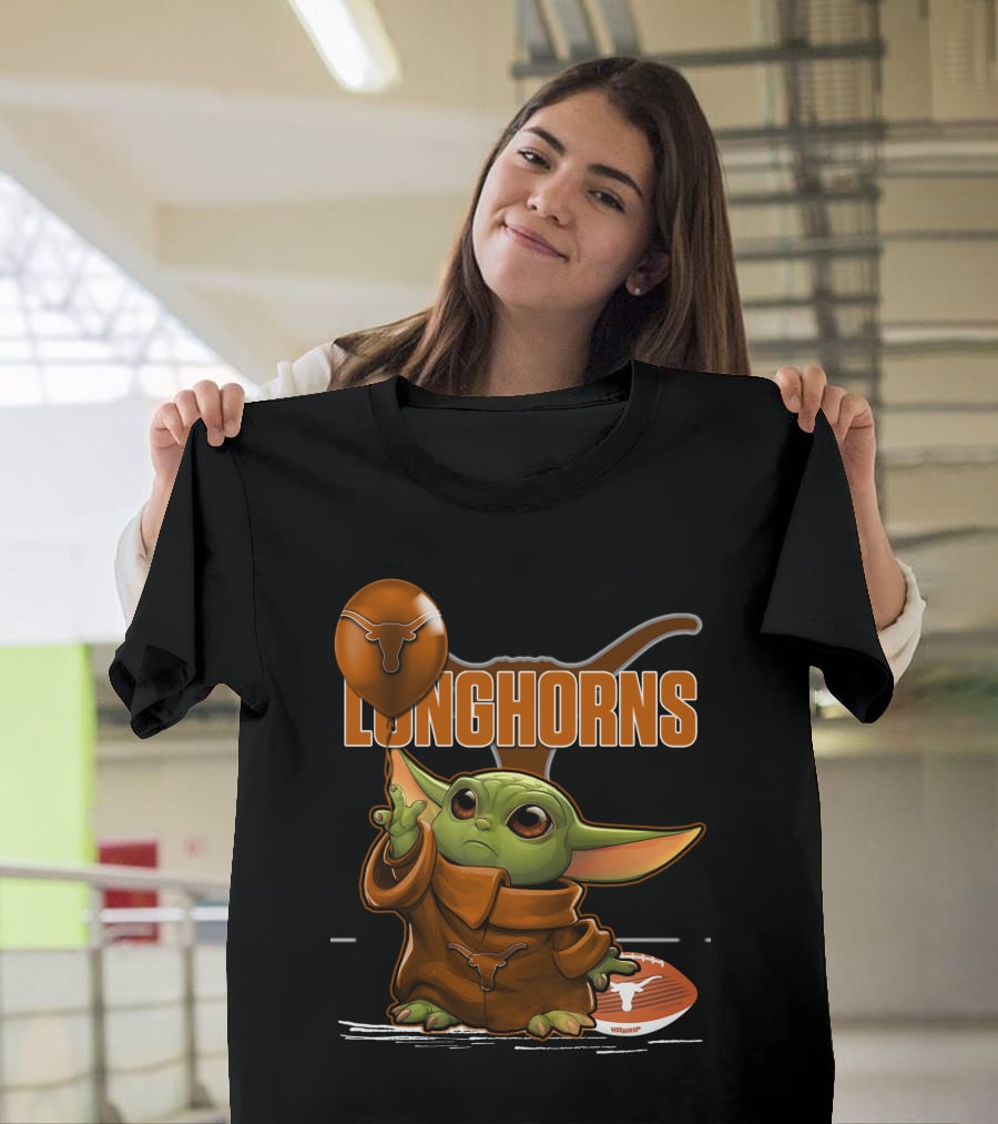 Yoda Longhorns Football Ball Texas T-Shirt