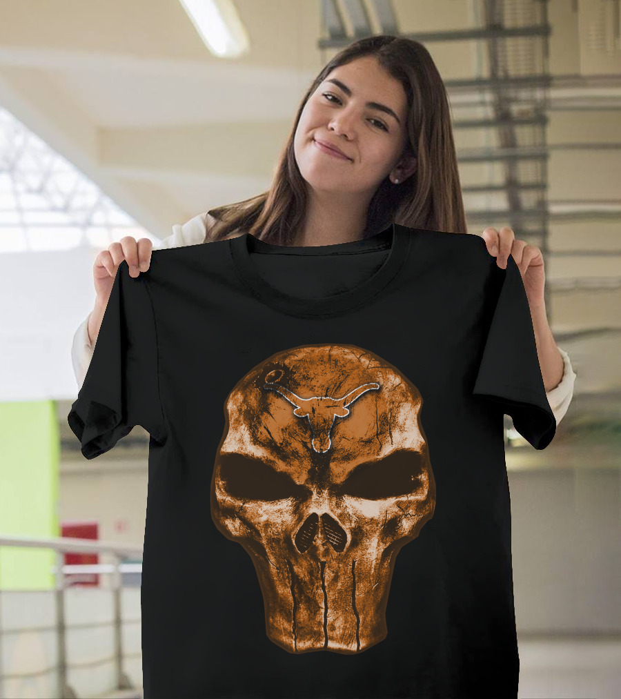 Texas Longhorns Skull Punisher T-Shirt