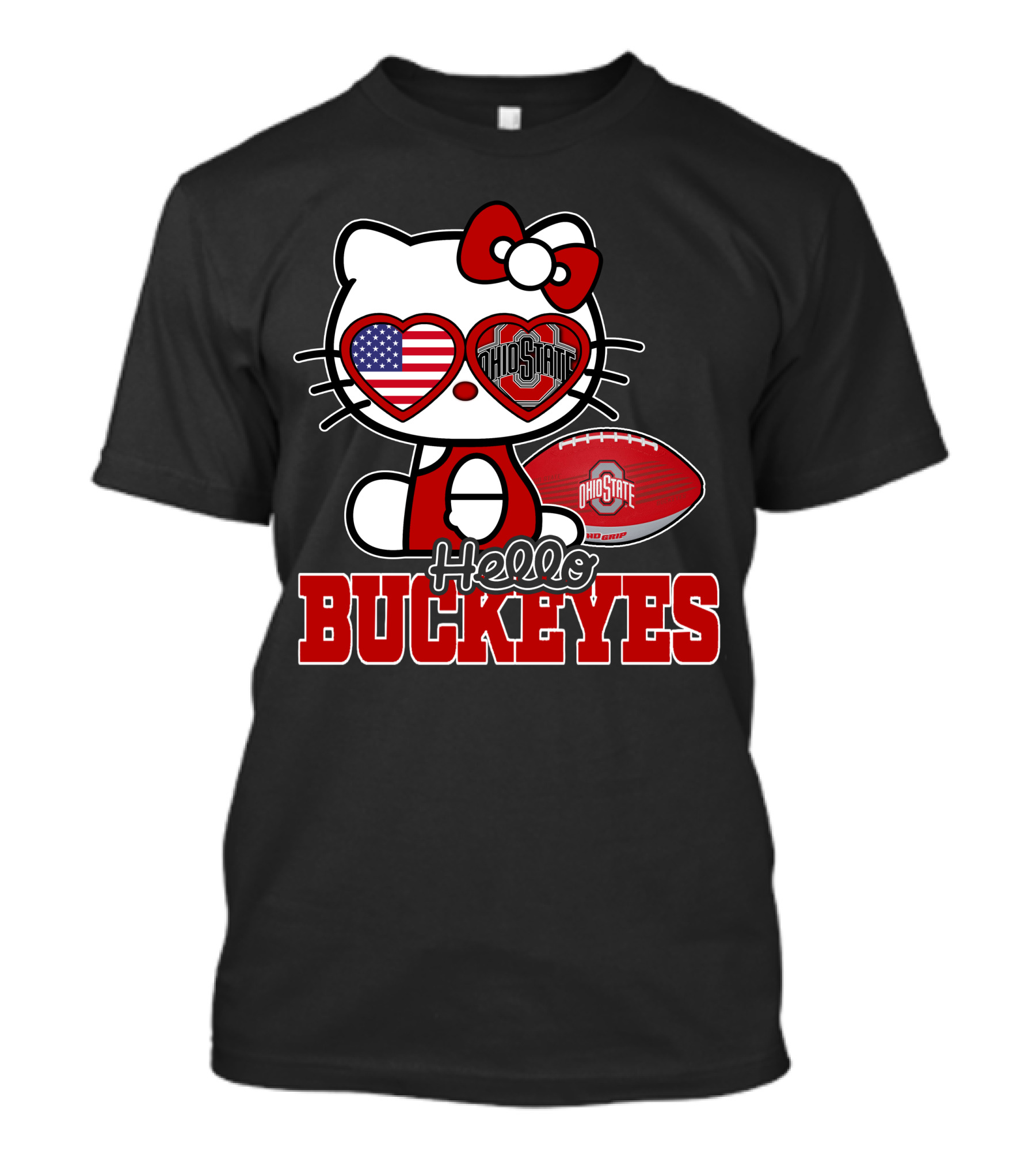 Hello Kitty Ohio State Buckeyes American Football Fan T-Shirt