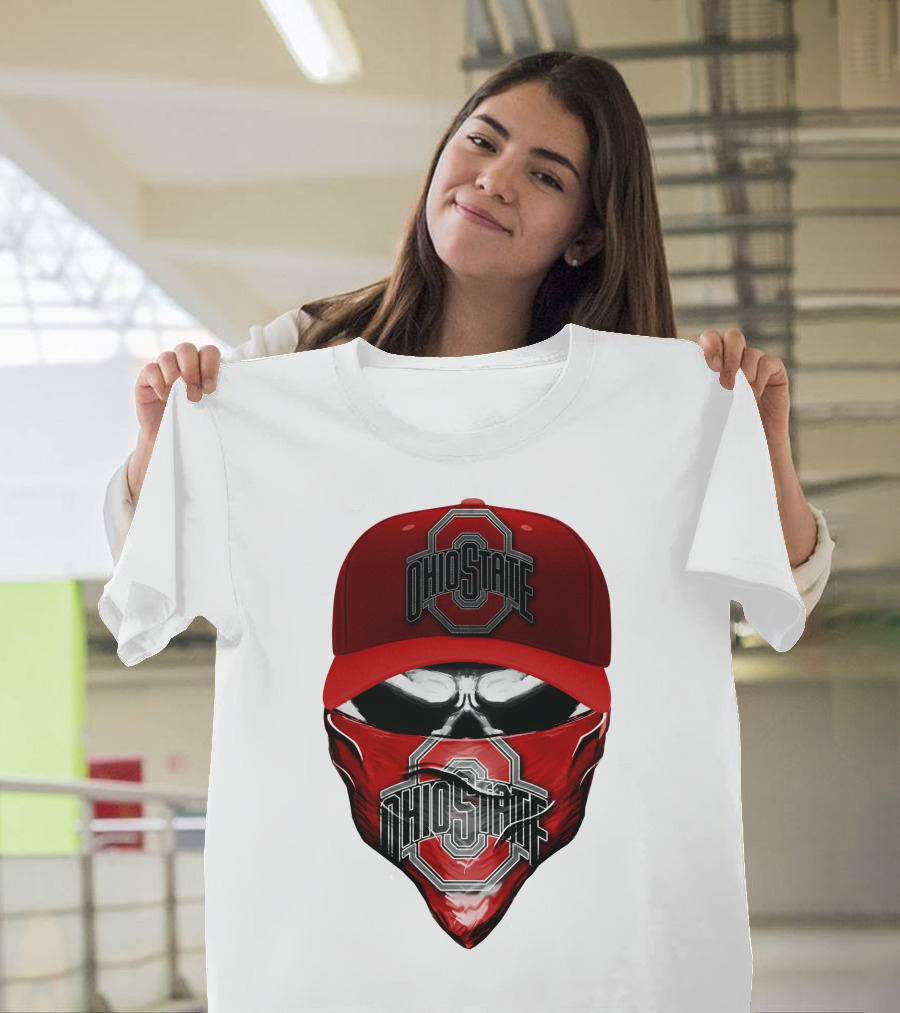 Ohio State Buckeyes Skull Bandana Hat T-Shirt
