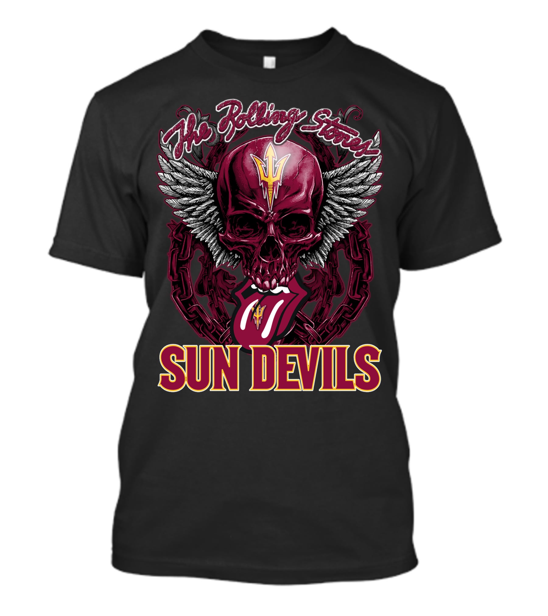 The Rolling Stones Sun Devils Skull With Wings And Tongue T-Shirt
