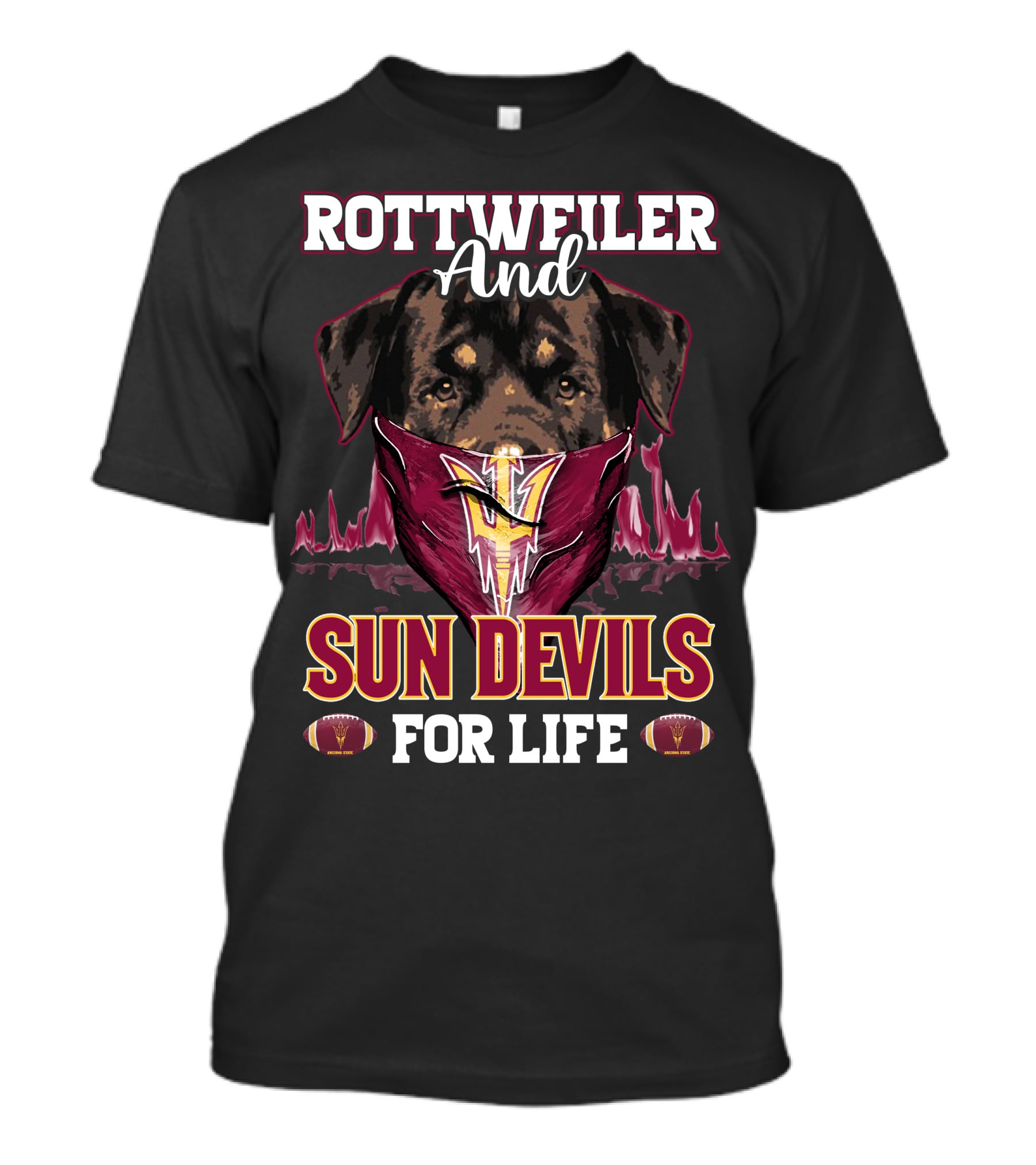 Rottweiler And Sun Devils For Life T-Shirt
