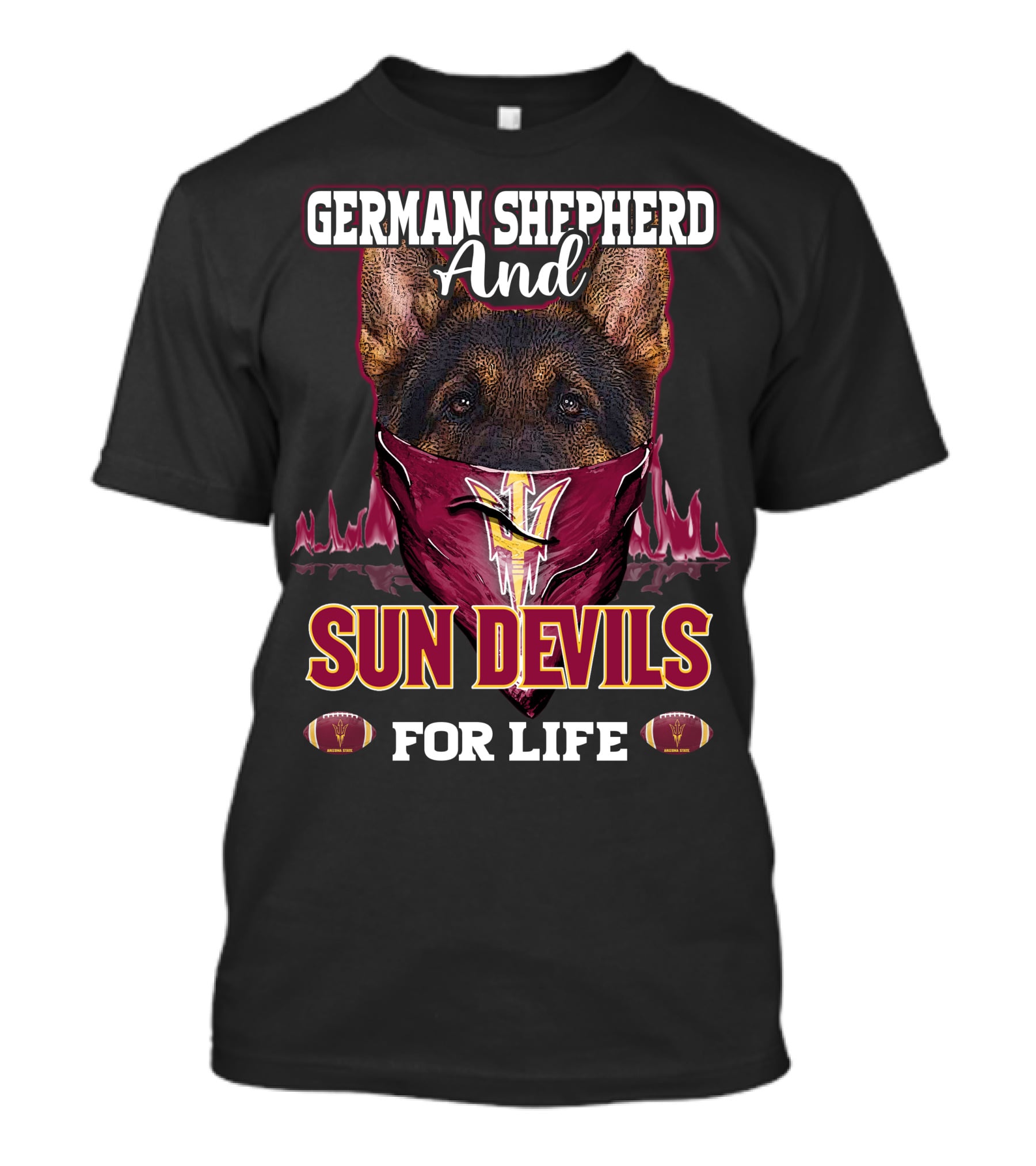 German Shepherd And Sun Devils For Life T-Shirt