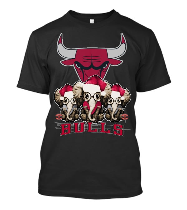 Elephant Christmas Chicago Bulls Holiday Trio T-Shirt