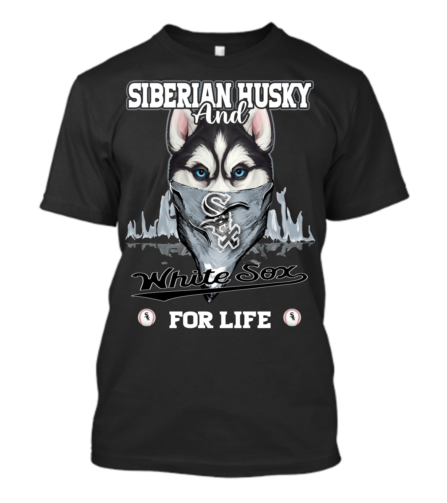 Siberian Husky And White Sox For Life T-Shirt