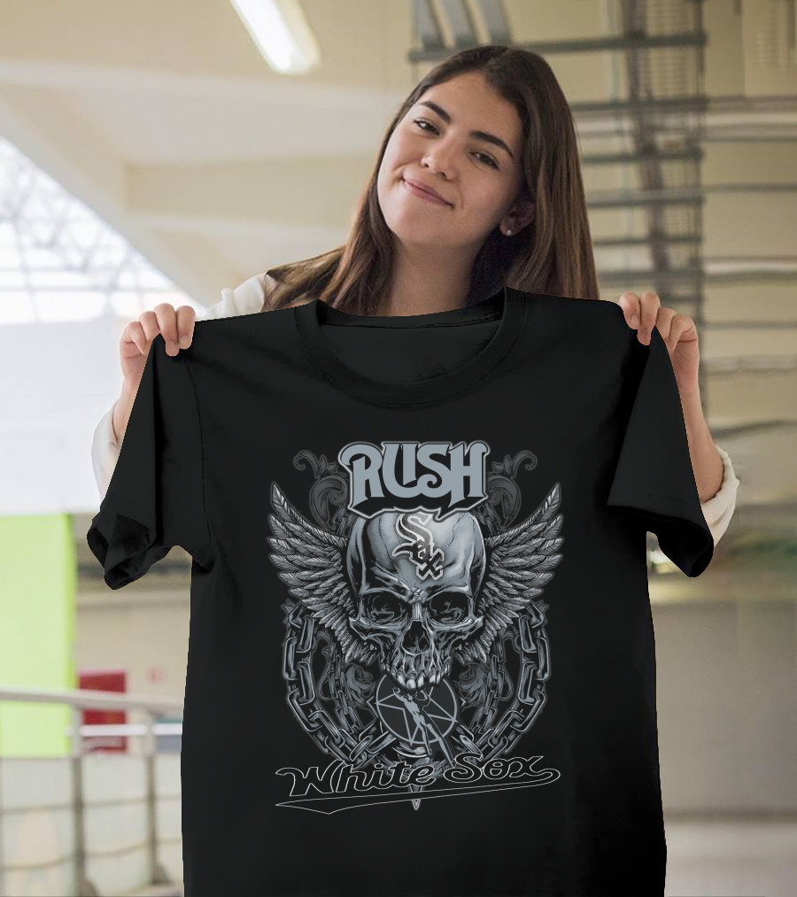 Rush Chicago White Sox Skull Wings Chain T-Shirt