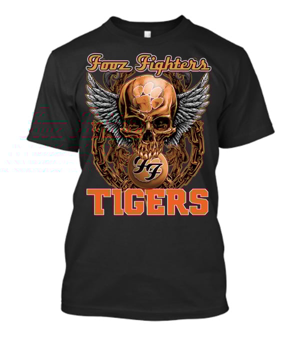 Fooz Fighters Skull Tigers Clemson T-Shirt