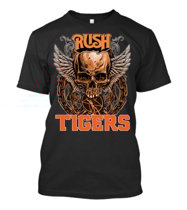 Rush Tigers Skull With Wings And Chains T-Shirt