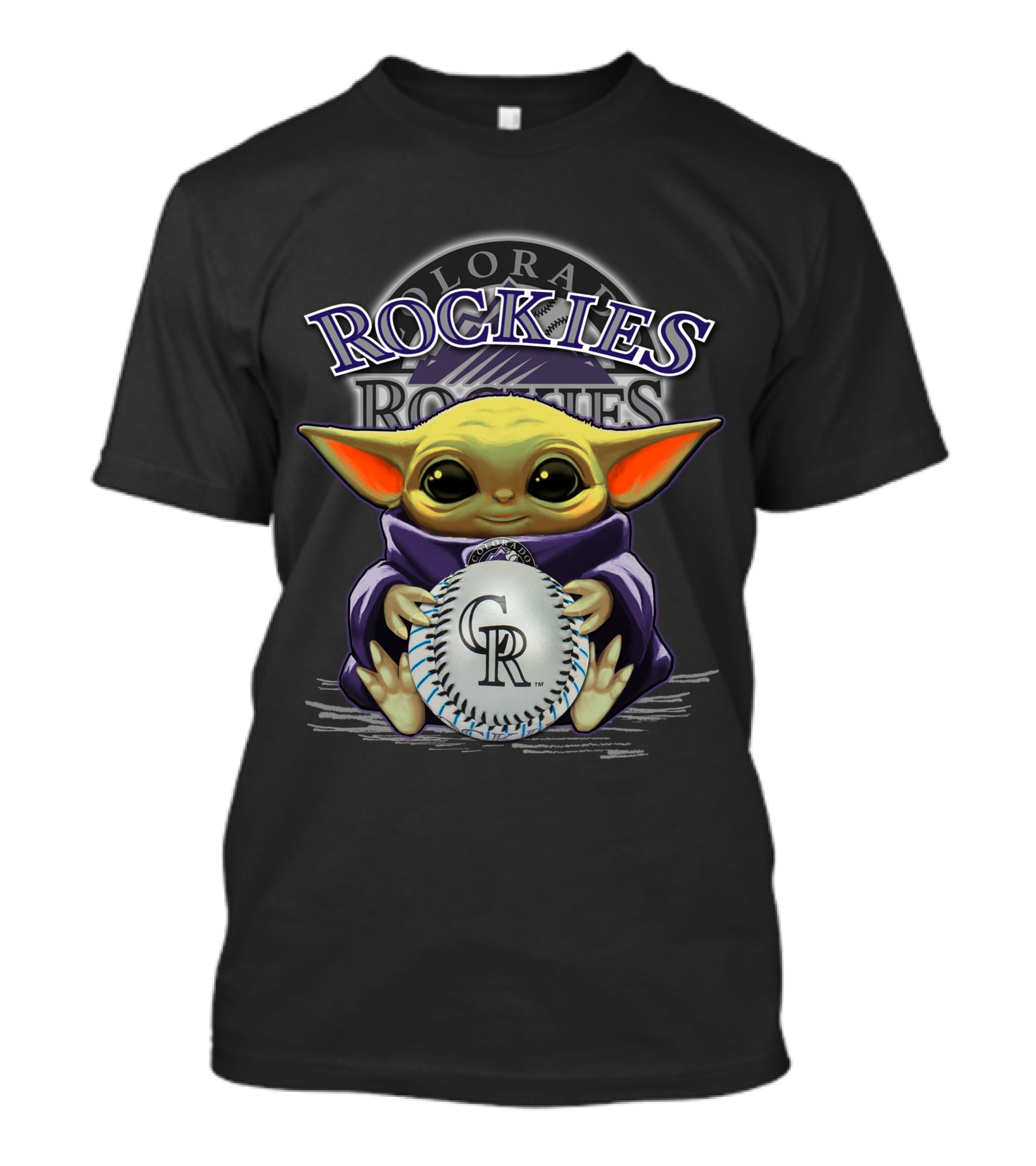Colorado Rockies Yoda With Baseball T-Shirt