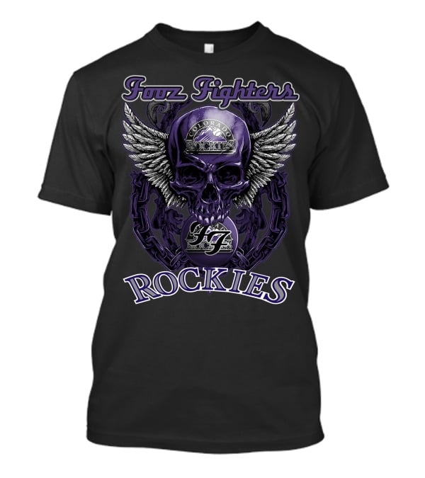 Fooz Fighters Colorado Rockies Skull Wing Chain T-Shirt