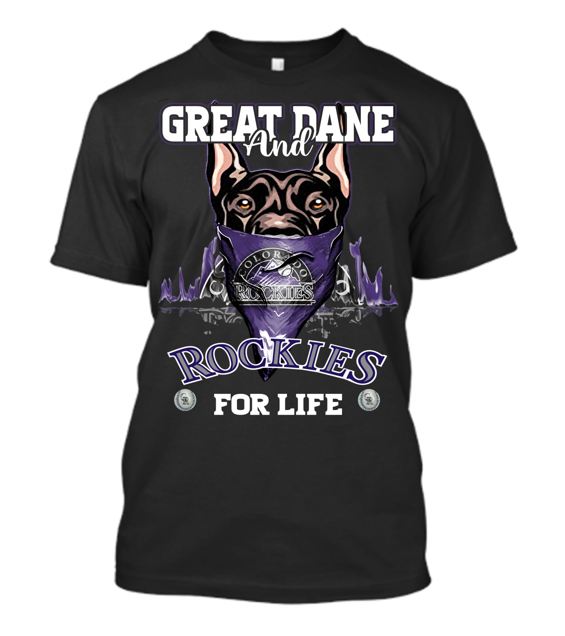 Great Dane And Colorado Rockies For Life T-Shirt