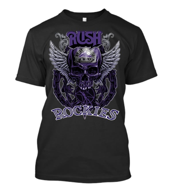 Rush Colorado Rockies Skull Wings T-Shirt