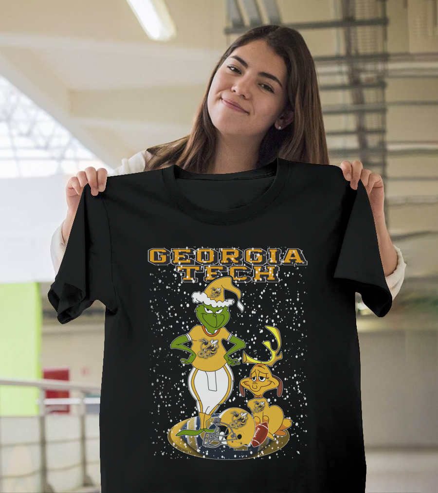 Georgia Tech Grinchxmas Yellow Jackets Christmas Football T-Shirt